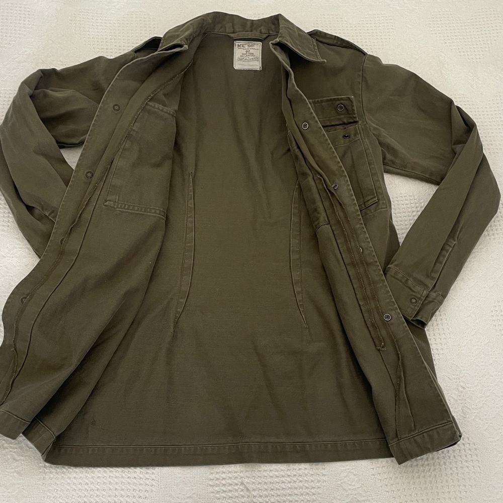 Vintage Dutch Army Military Field Shirt Jacket Size 92 Cotton Chore Jacket - Picture 6 of 9